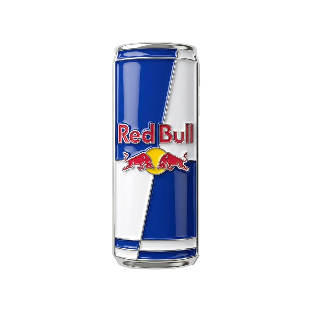 Red Bull Metal Sticker With 3M Sticky Backing - StickyPins