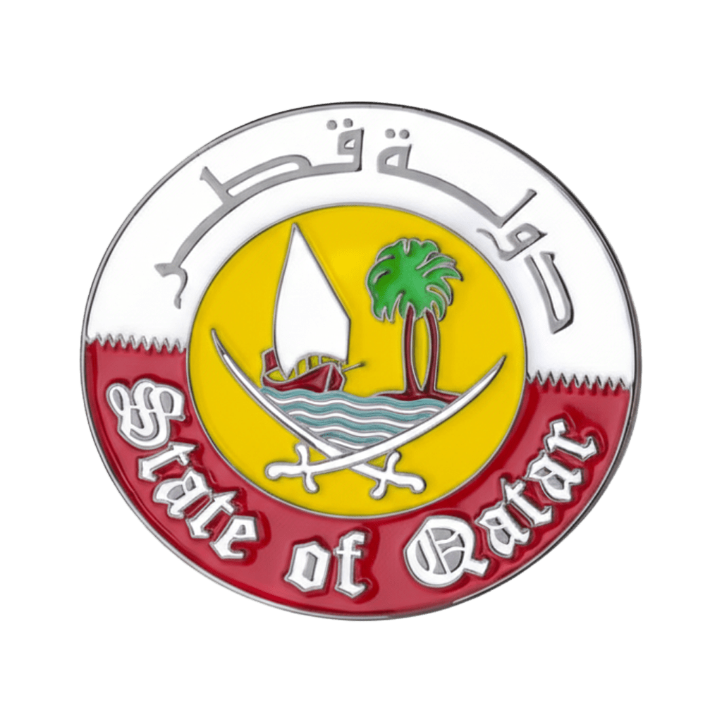 State of Qatar Emblem Metal Phone Sticker With 3M Sticky Backing - StickyPins