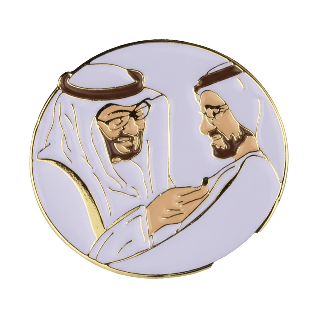 Sheikh Mohammed bin Zayed & Sheikh Mohammed UAE Metal Phone Sticker With 3M Sticky Backing - StickyPins