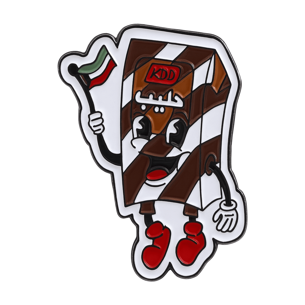 KDD Chocolate Milk Kuwait Flag Metal Phone Sticker With 3M Sticky Backing - StickyPins