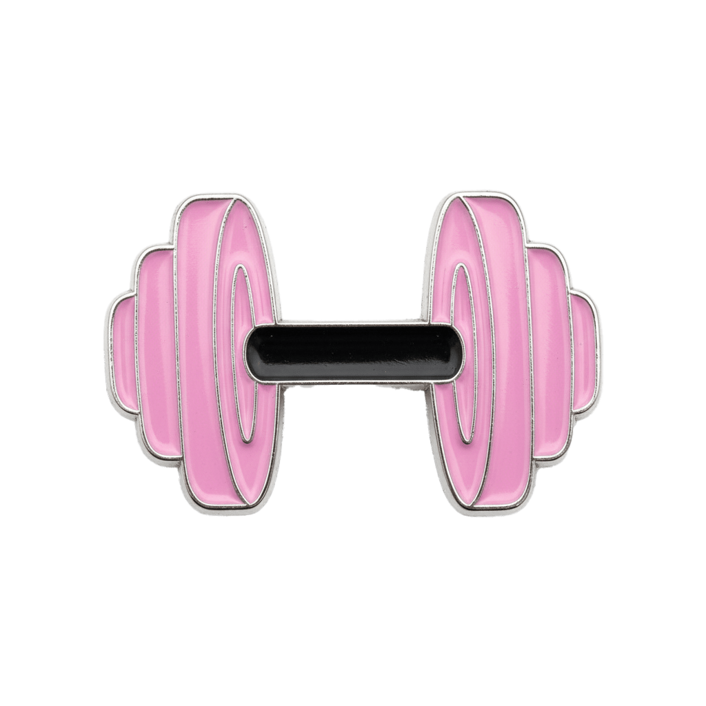 Pink Dumbbell Metal Phone Sticker With 3M Sticky Backing - StickyPins