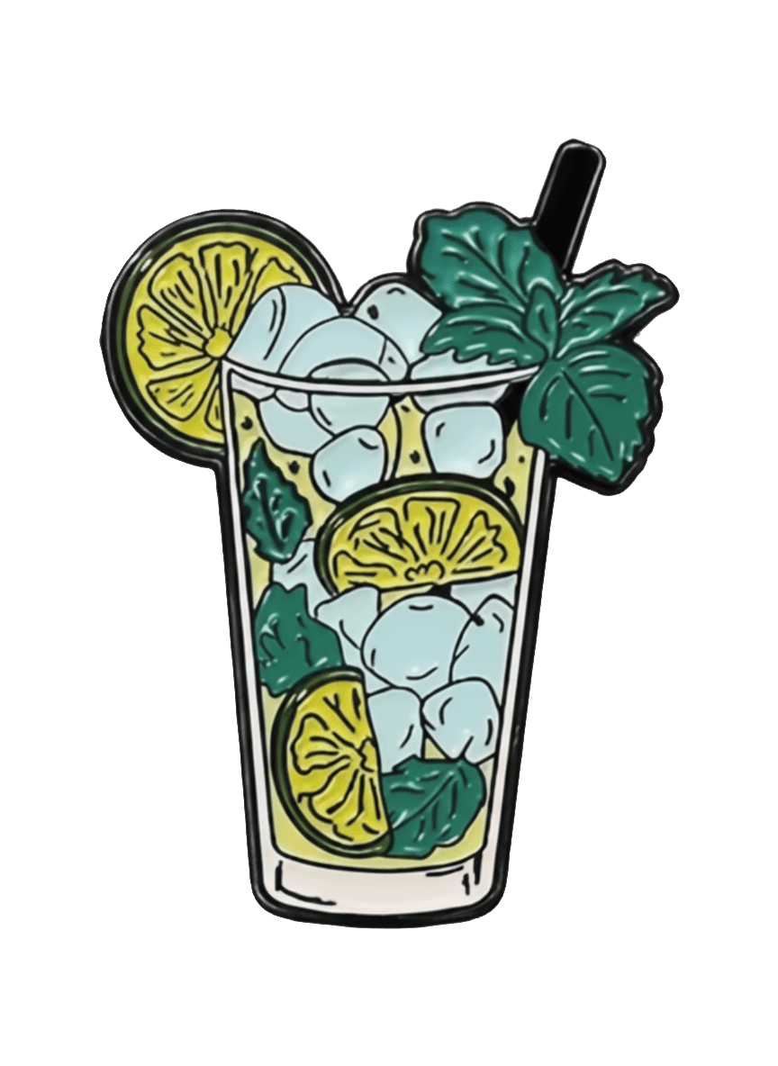 Mojito Drink Metal Sticker With 3M Sticky Backing - StickyPins