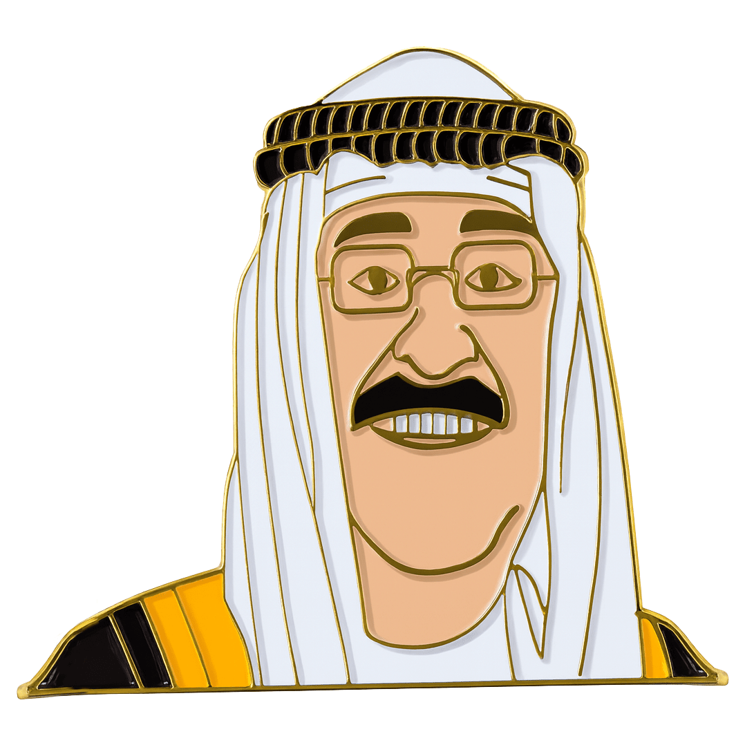 Sheikh Mishal Al - Sabah Metal Phone Sticker With 3M Sticky Backing - StickyPins
