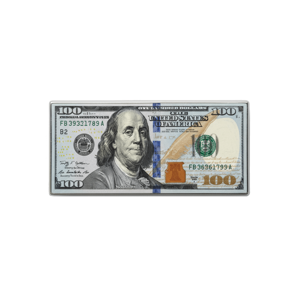 100 Dollar Bill Metal Phone Sticker With 3M Sticky Backing - StickyPins