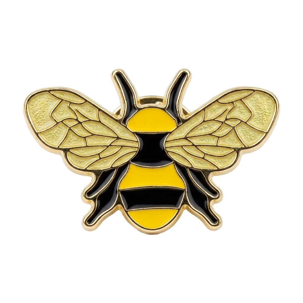 Yellow Bee Metal Sticker With 3M Sticky Backing - StickyPins