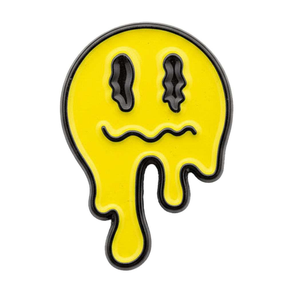 Melting Smile Yellow Metal Phone Sticker With 3M Sticky Backing - StickyPins