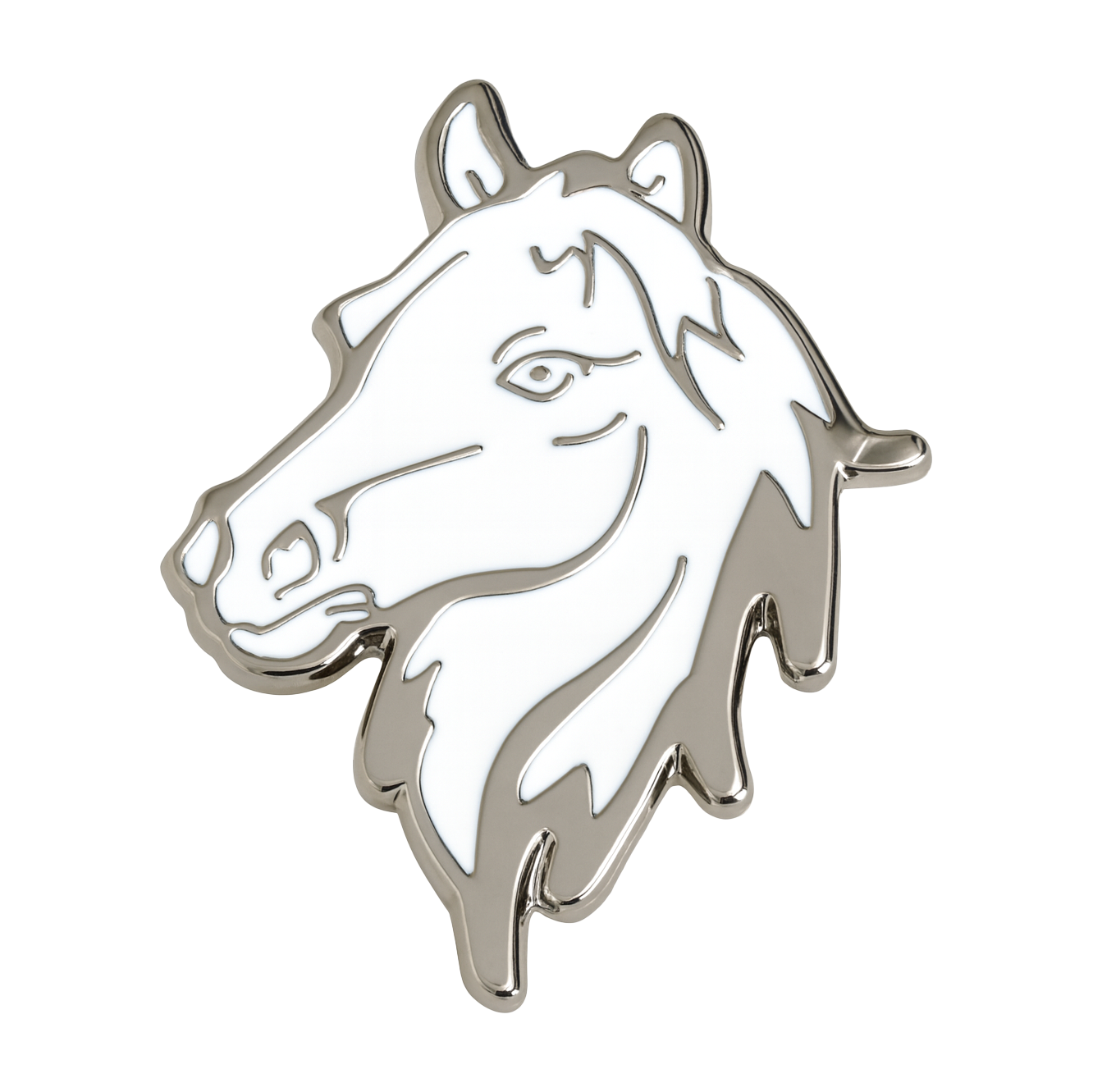 White Horse Silver Metal Phone Sticker With 3M Sticky Backing