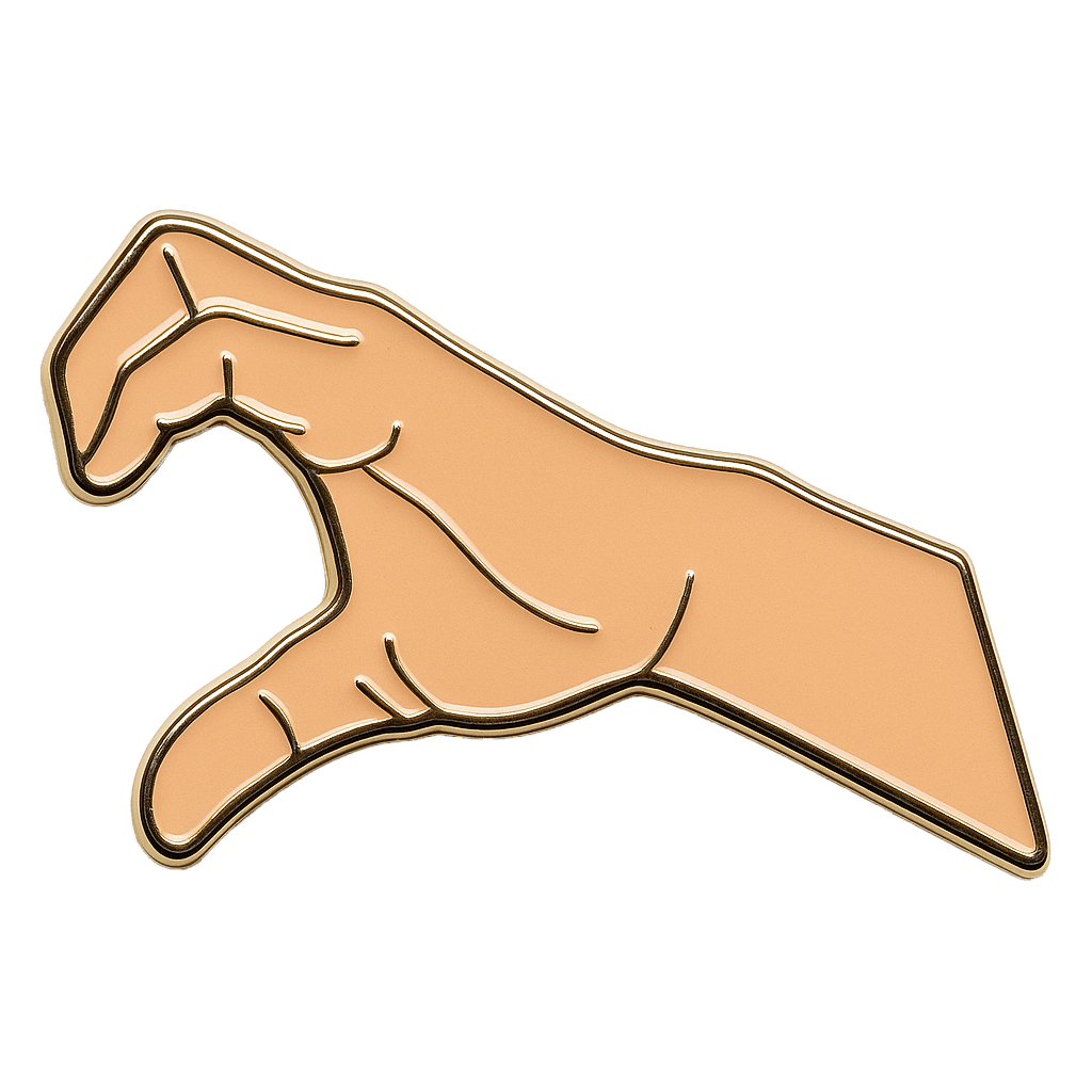 Right Finger Heart Hand Gesture Metal Sticker With 3M Sticky Backing - StickyPins