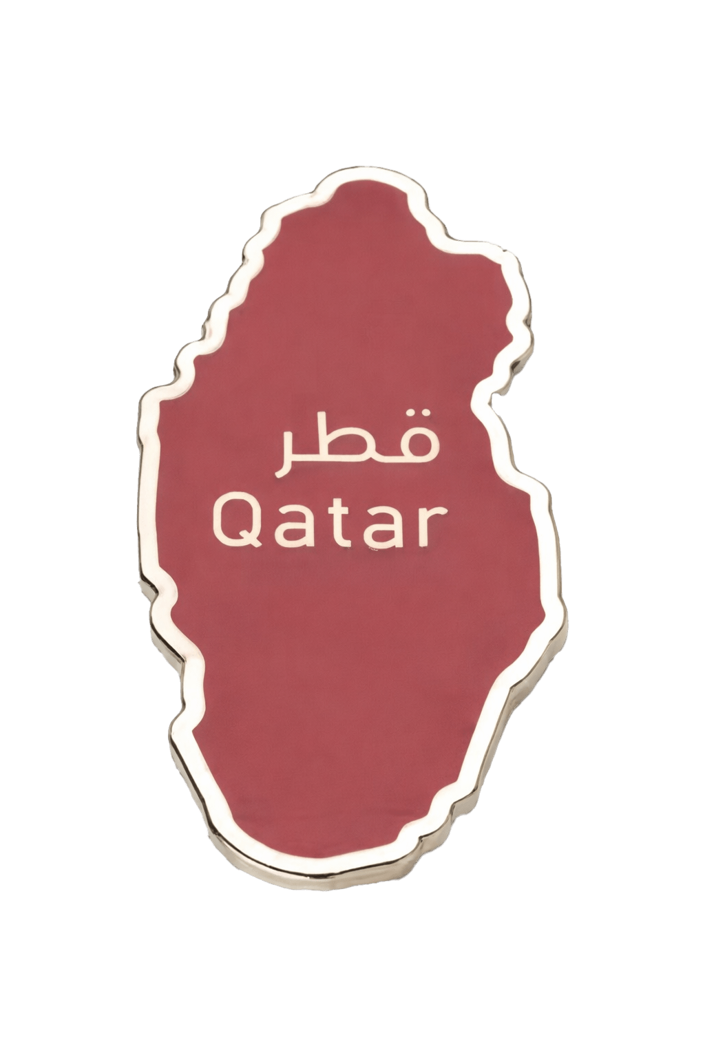 Qatar Map Red And Silver Metal Phone Sticker With 3M Sticky Backing - StickyPins