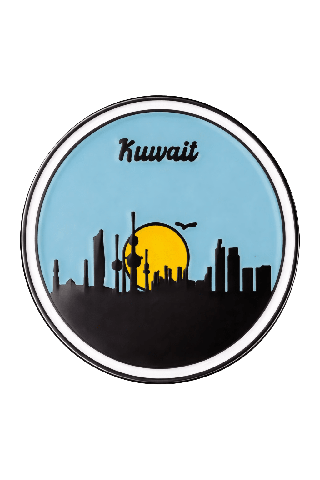 Kuwait City Sunset Skyline Metal Phone Sticker With 3M Sticky Backing - StickyPins