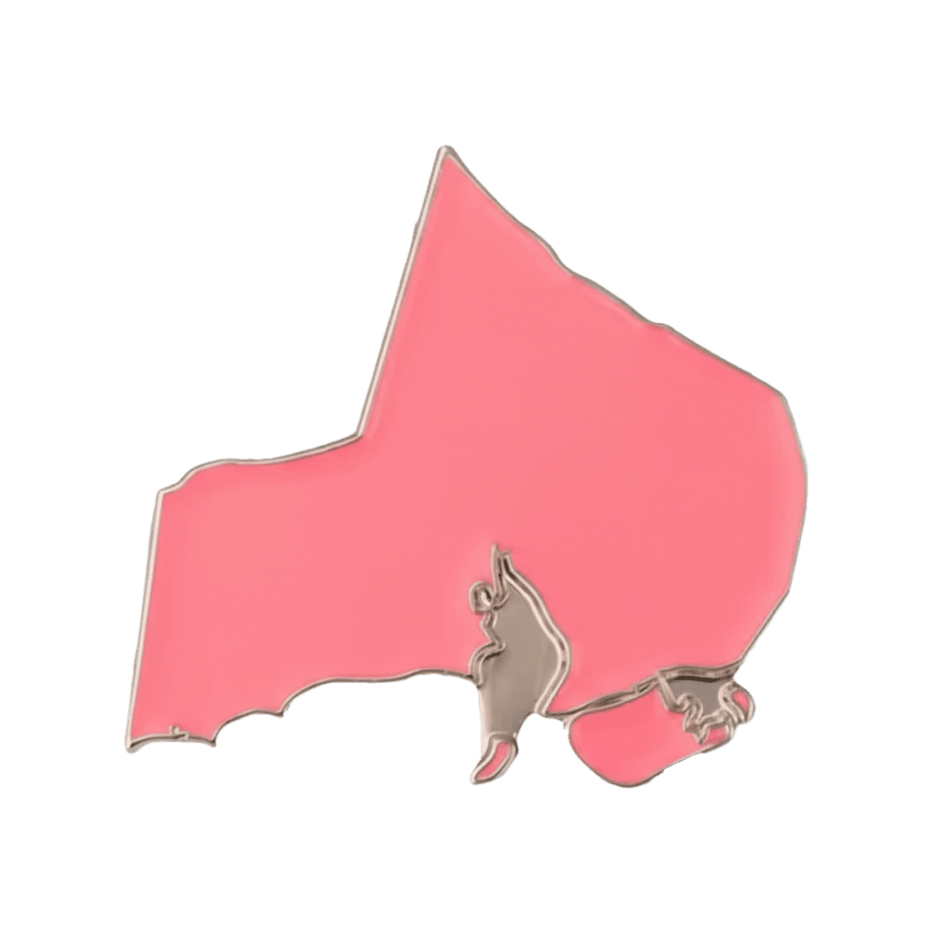 Pink Kuwait Country Outline Metal Phone Sticker With 3M Sticky Backing - StickyPins