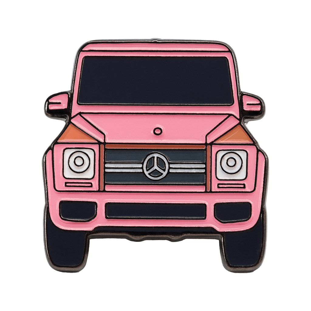 Pink G Wagon Metal Sticker With 3M Sticky Backing - StickyPins