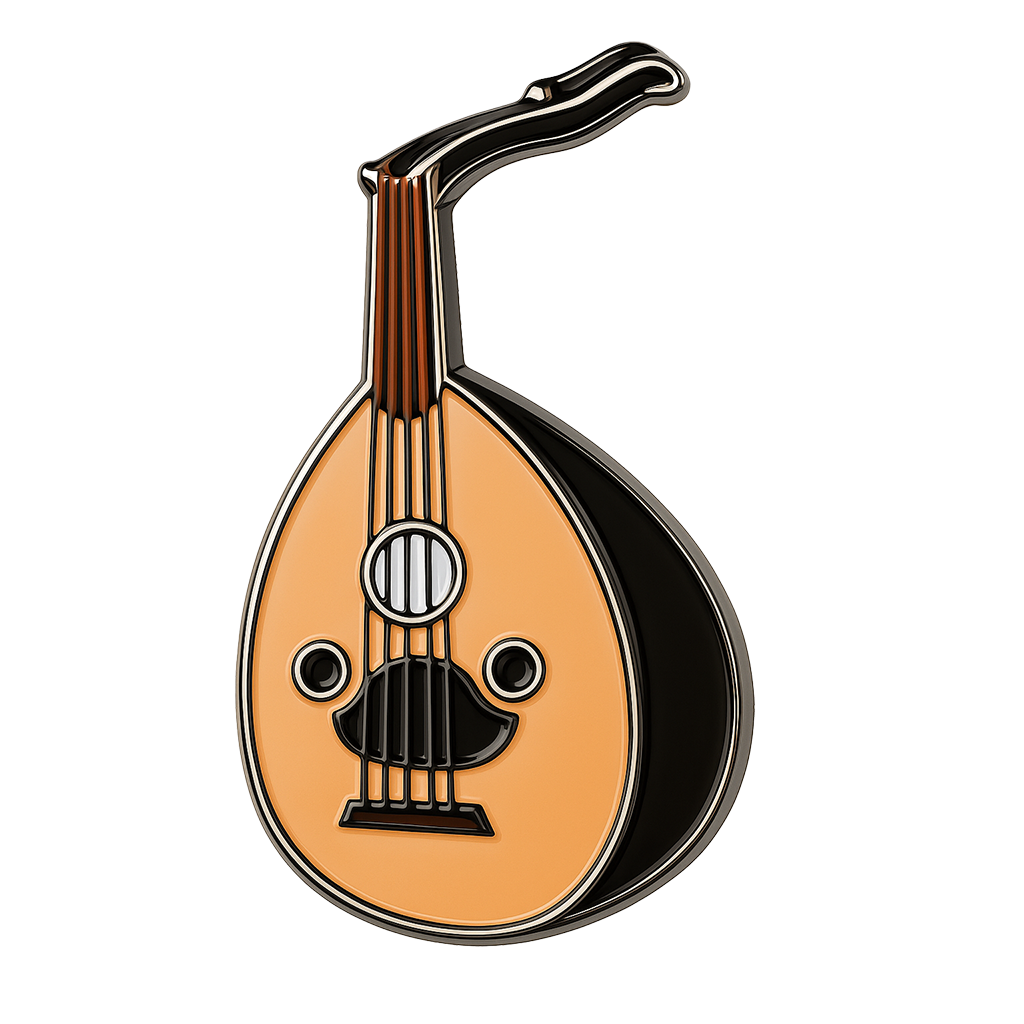 Oud Instrument Metal Phone Sticker With 3M Sticky Backing