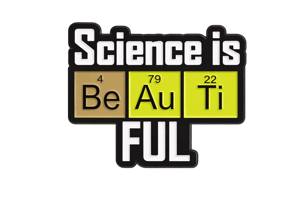 Science is Beautiful Metal Phone Sticker with 3M Sticky Backing - StickyPins