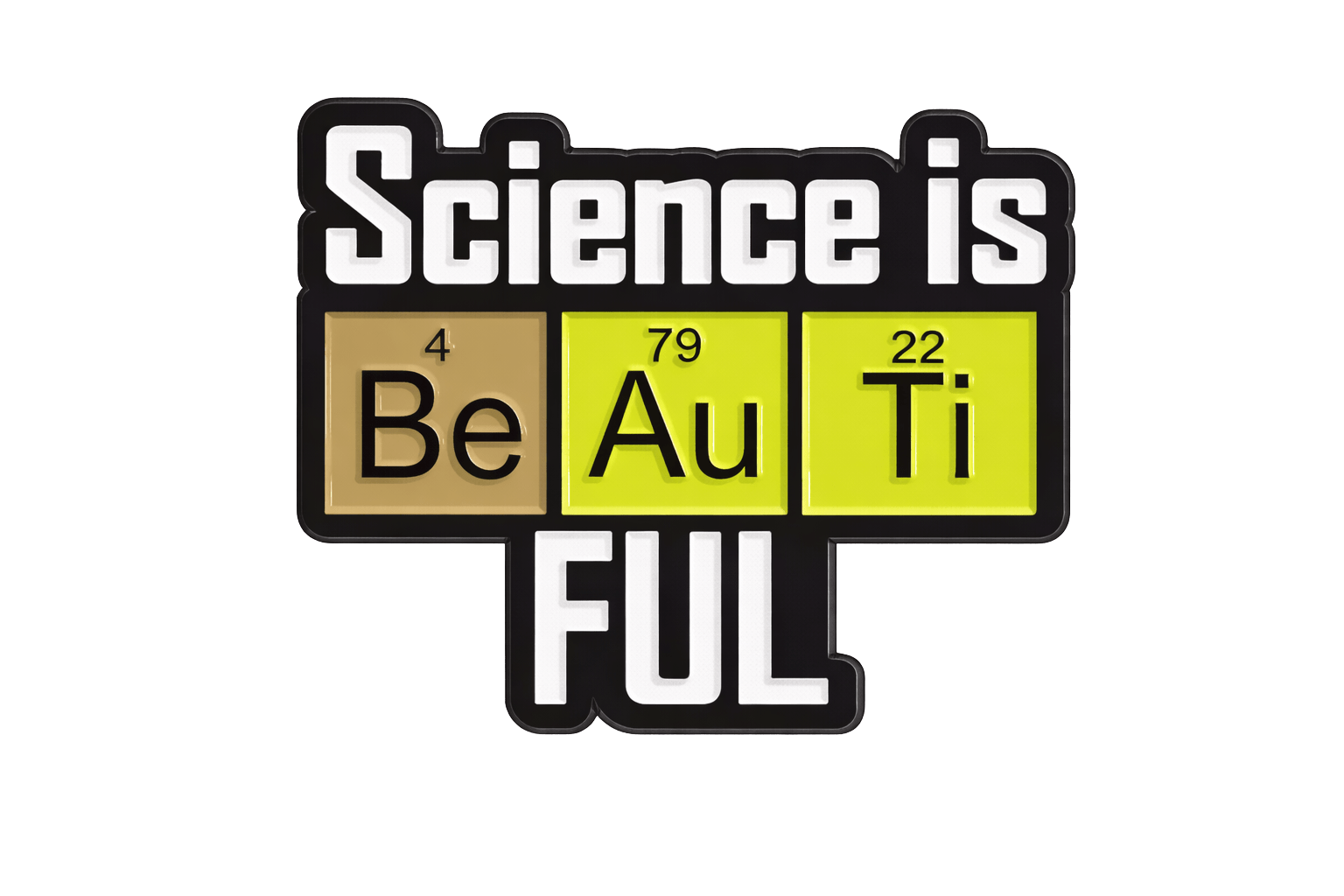 Science is Beautiful Metal Phone Sticker with 3M Sticky Backing - StickyPins