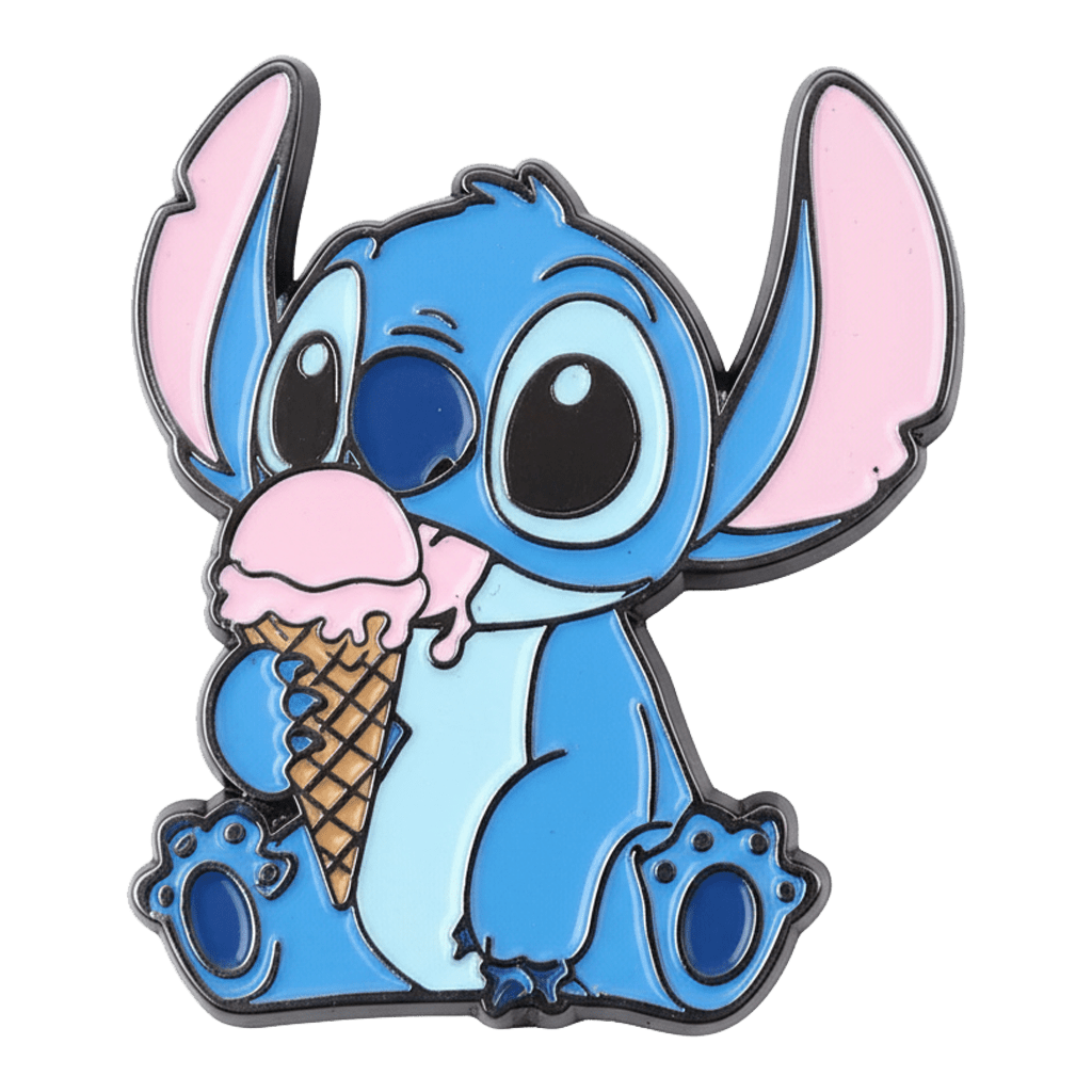 Stitch Eating Ice Cream Metal Sticker With 3M Sticky Backing - StickyPins