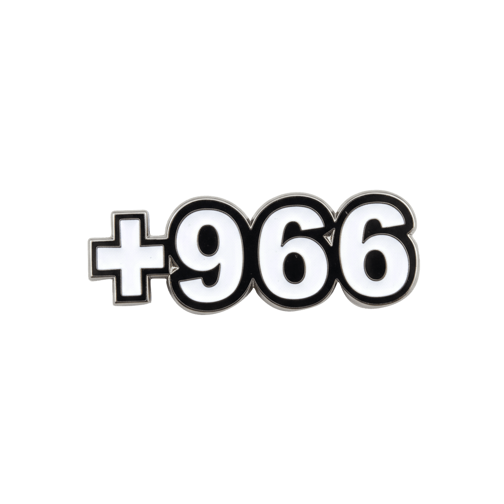 Saudi +966 Dial Code White Metal Sticker With 3M Sticky Backing - StickyPins