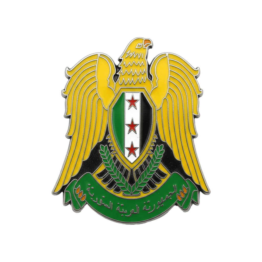 Syria Coat of Arms Metal Sticker With 3M Sticky Backing - StickyPins