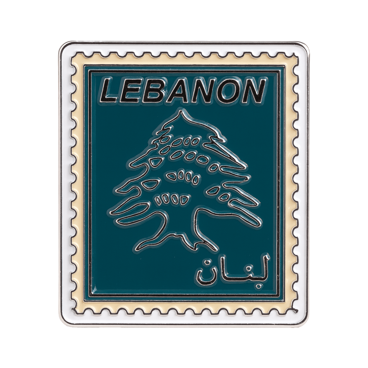 Lebanon Vintage Postage Stamp Metal Phone Sticker With 3M Sticky Backing - StickyPins
