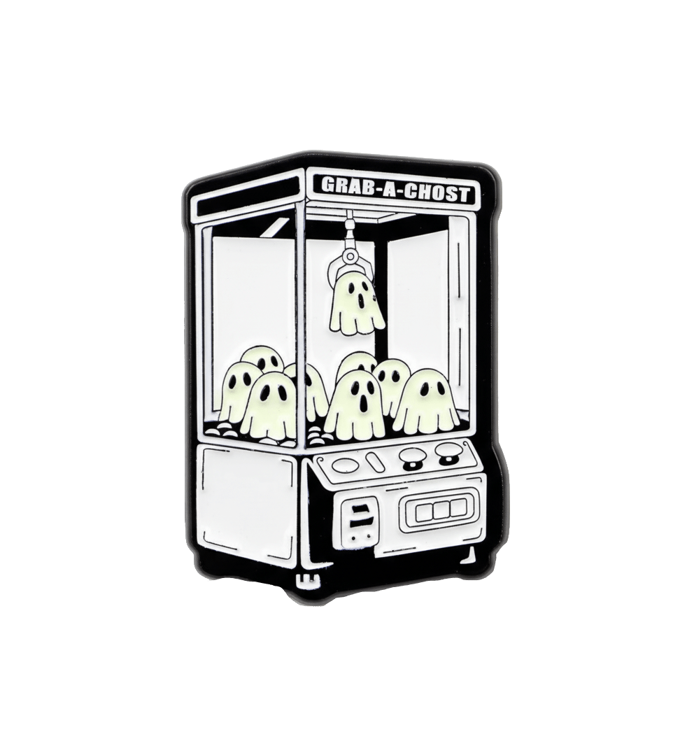 Grab - A - Ghost Claw Machine Metal Phone Sticker With 3M Sticky Backing - StickyPins