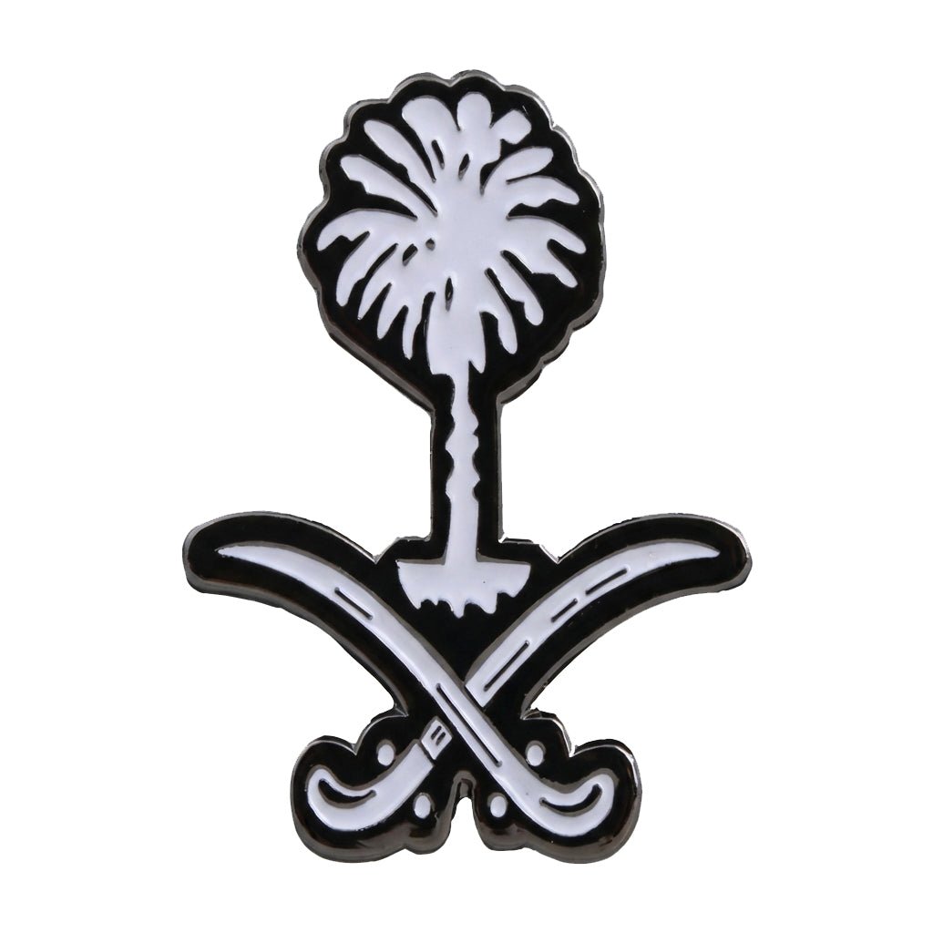 Saudi Emblem White Metal Phone Sticker With 3M Sticky Backing - StickyPins