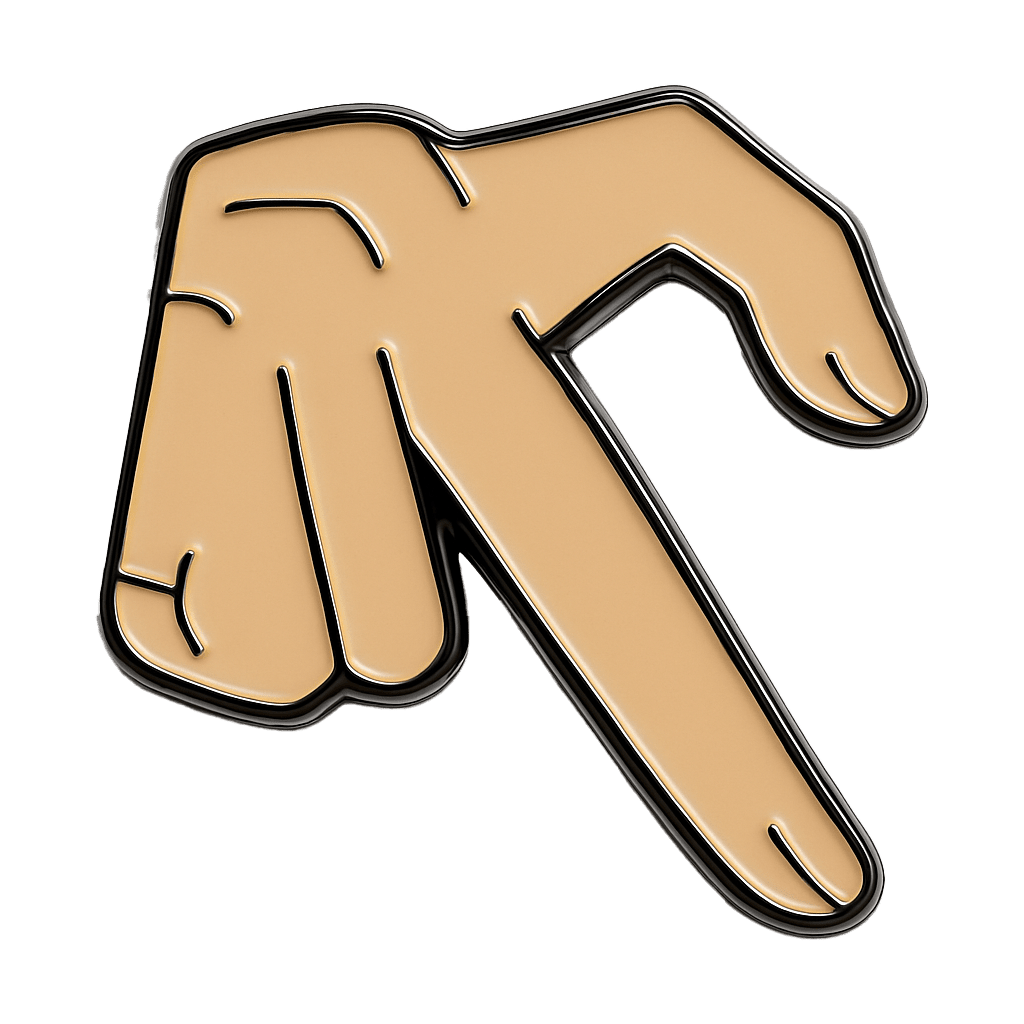 Left Finger Heart Hand Gesture Metal Sticker With 3M Sticky Backing - StickyPins