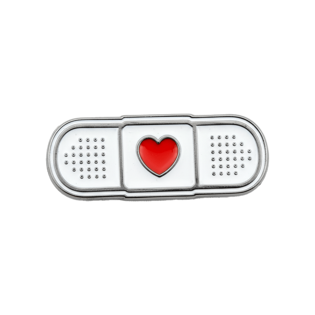 Heart Bandage Metal Phone Sticker With 3M Sticky Backing - StickyPins