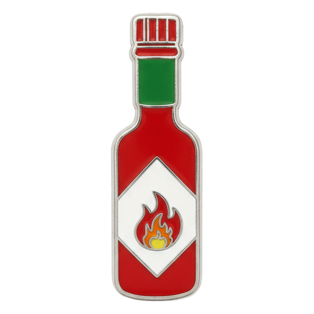 Hot Sauce Bottle Metal Phone Sticker With 3M Sticky Backing - StickyPins