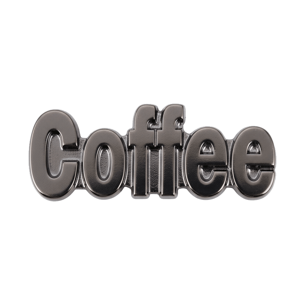 Coffee Word Metal Sticker With 3M Sticky Backing - StickyPins