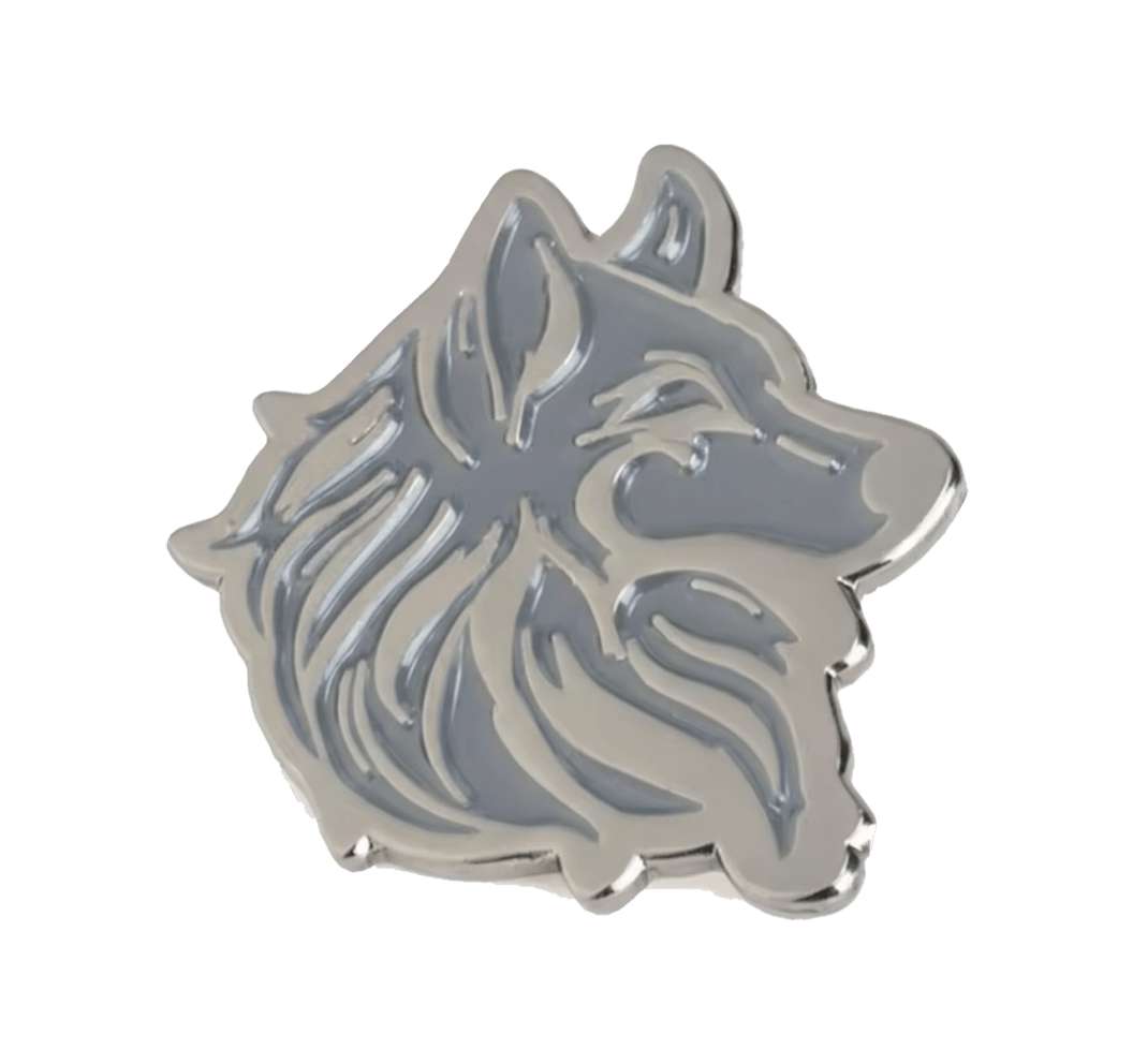 Silver Wolf Metal Phone Sticker With 3M Sticky Backing - StickyPins