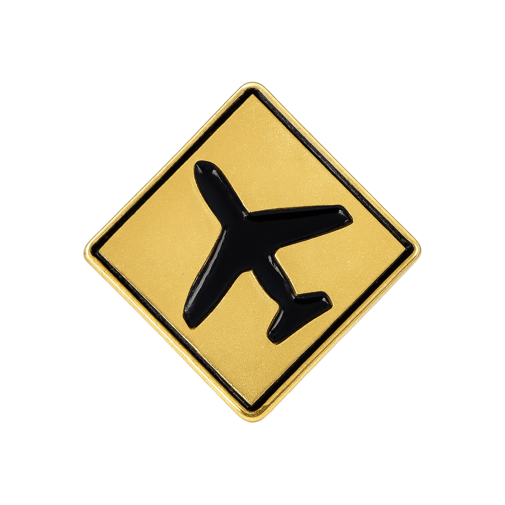 Plane Sign Metal Phone Sticker With 3M Sticky Backing - StickyPins