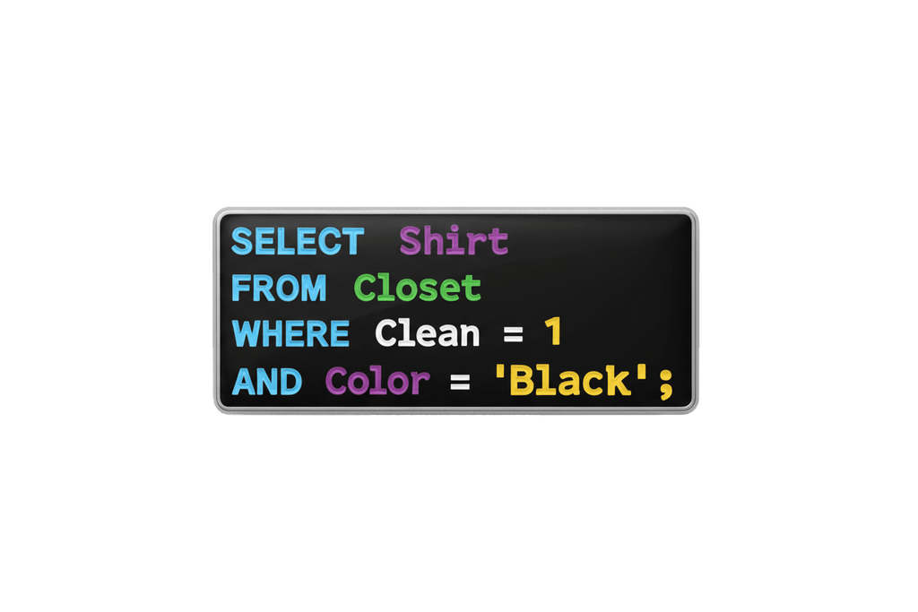 Select Shirt SQL Metal Phone Sticker with 3M Sticky Backing - StickyPins