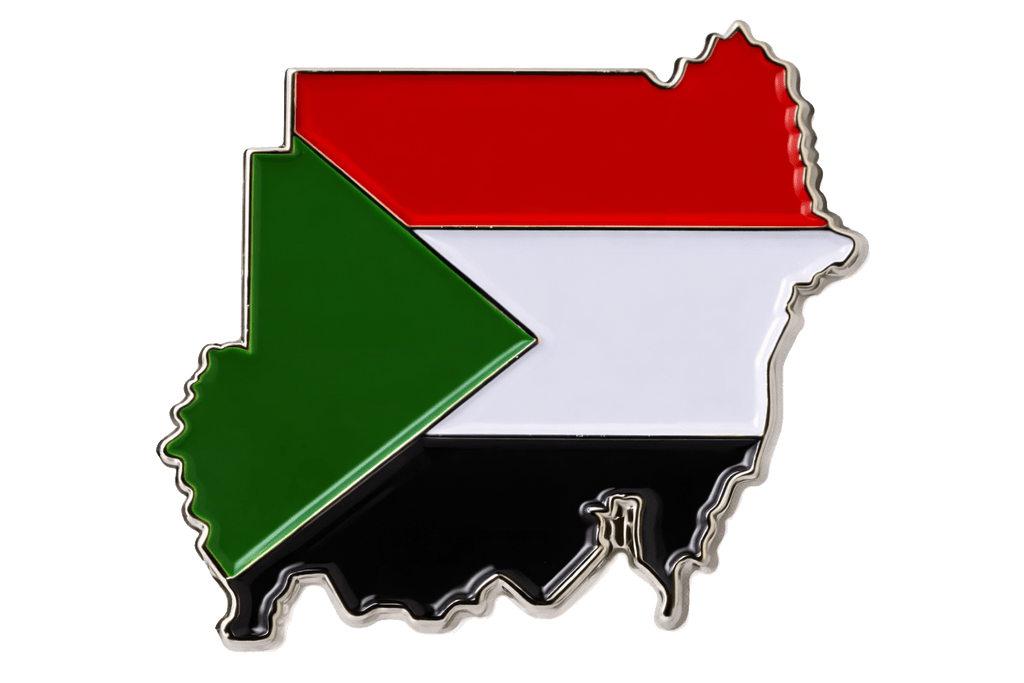 Sudan Map Flag Metal Phone Sticker With 3M Sticky Backing - StickyPins