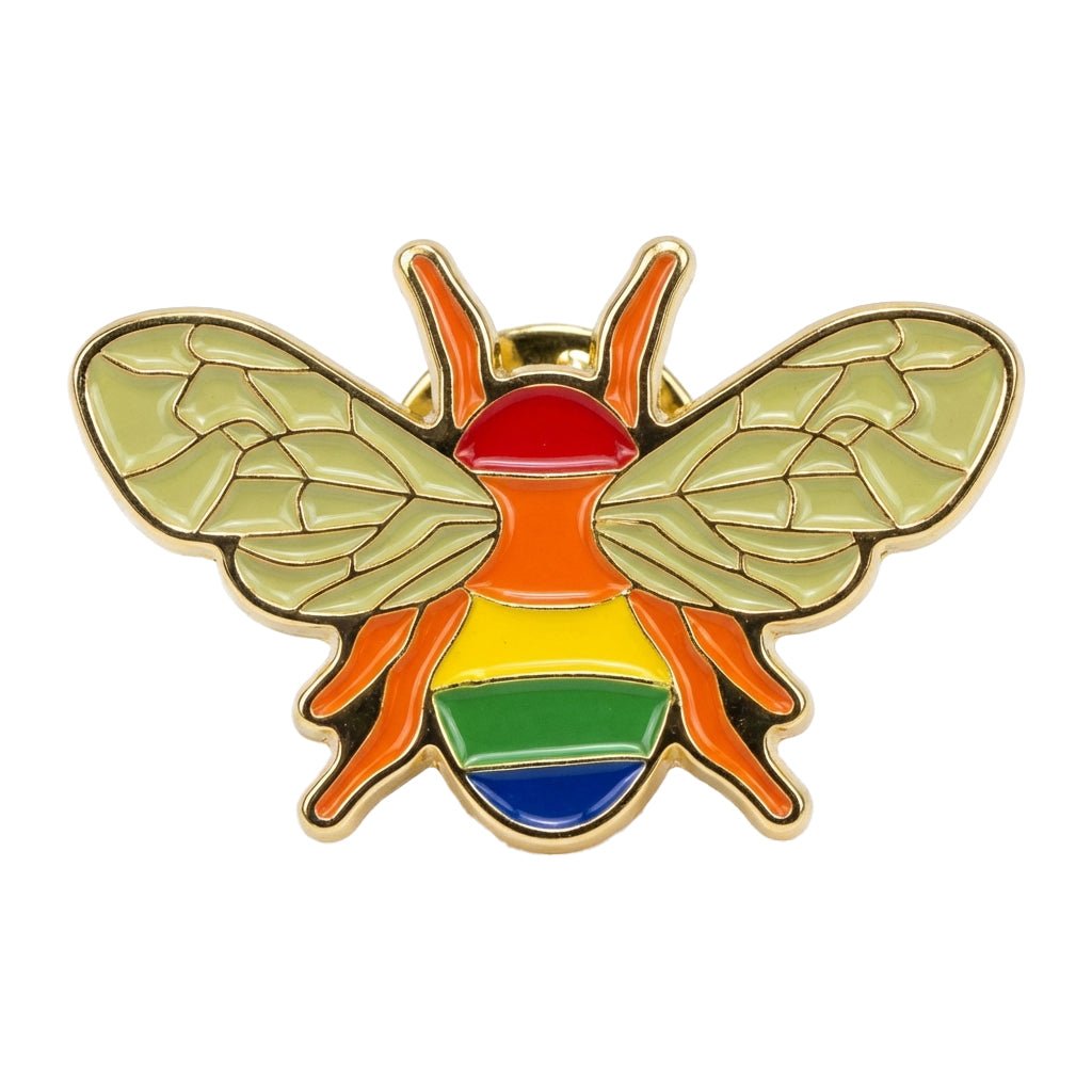 Rainbow Bee Metal Sticker With 3M Sticky Backing - StickyPins