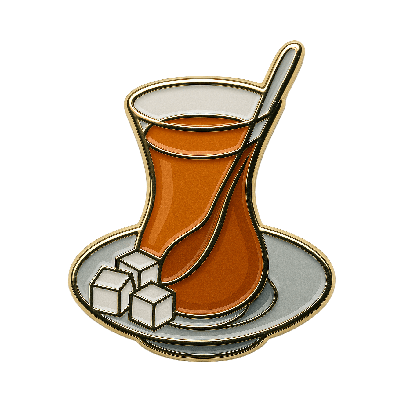 Turkish Tea Glass Metal Phone Sticker With 3M Sticky Backing - StickyPins