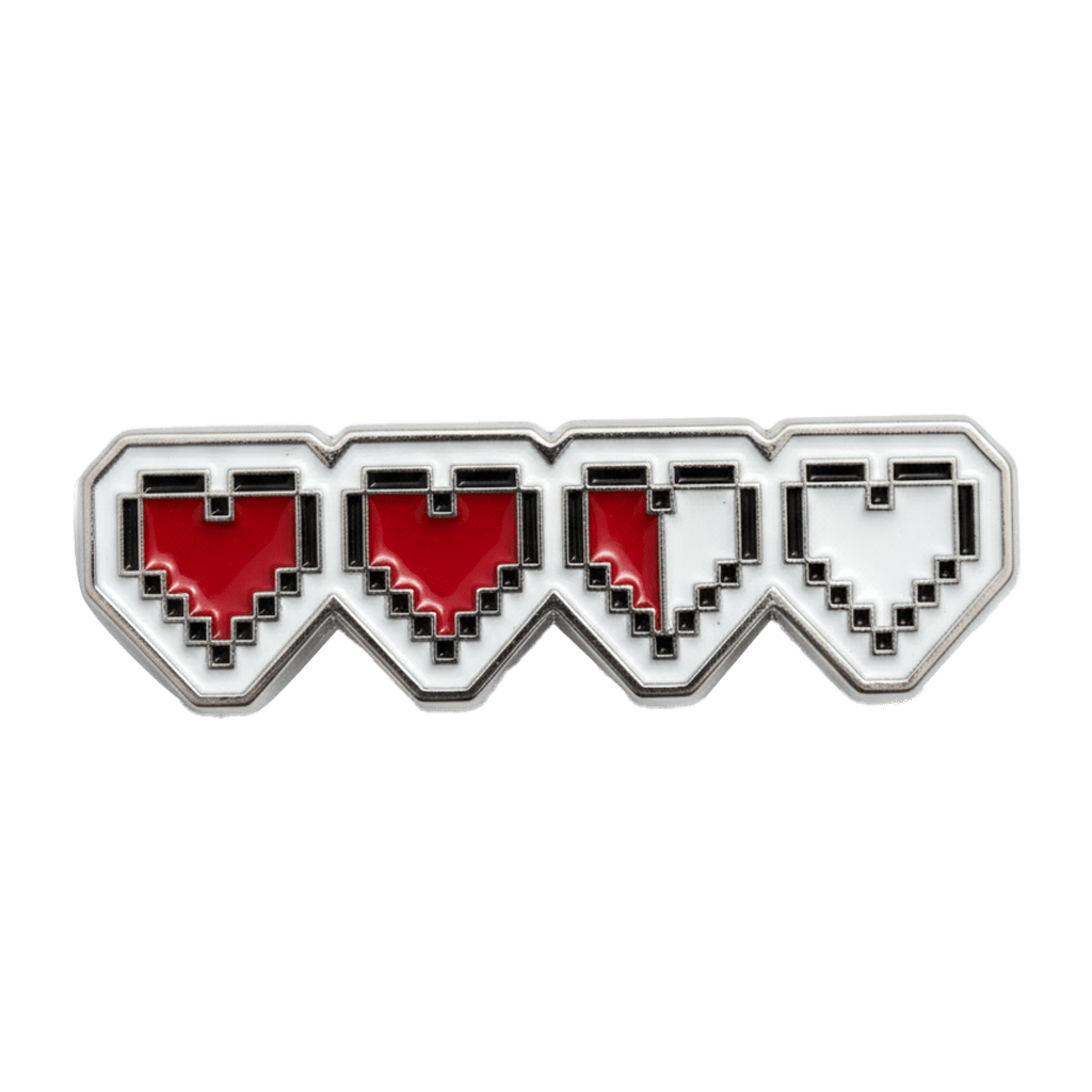 Pixel Hearts Life Bar Metal Phone Sticker With 3M Sticky Backing - StickyPins