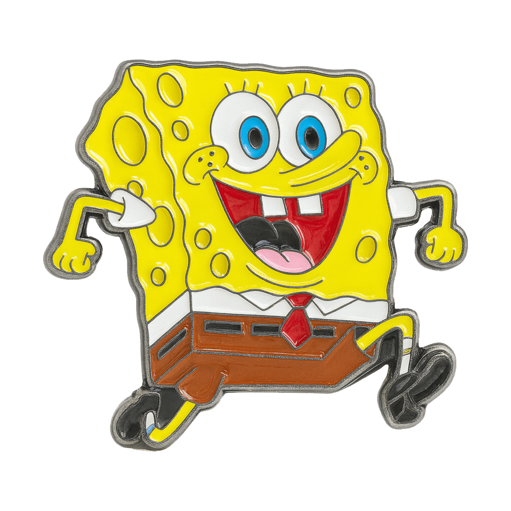 Spongebob Running Metal Sticker With 3M Sticky Backing - StickyPins