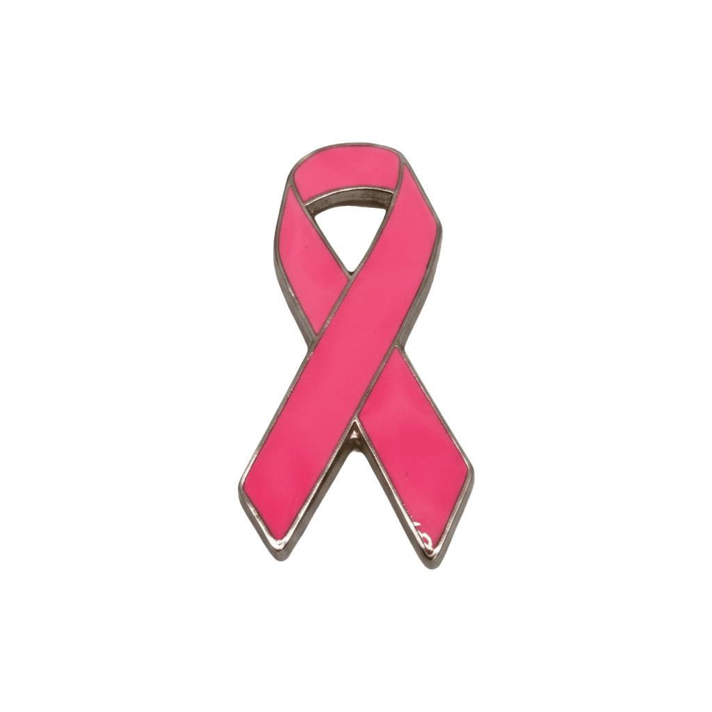Pink Ribbon Breast Cancer Awareness Metal Sticker With 3M Sticky Backing - StickyPins