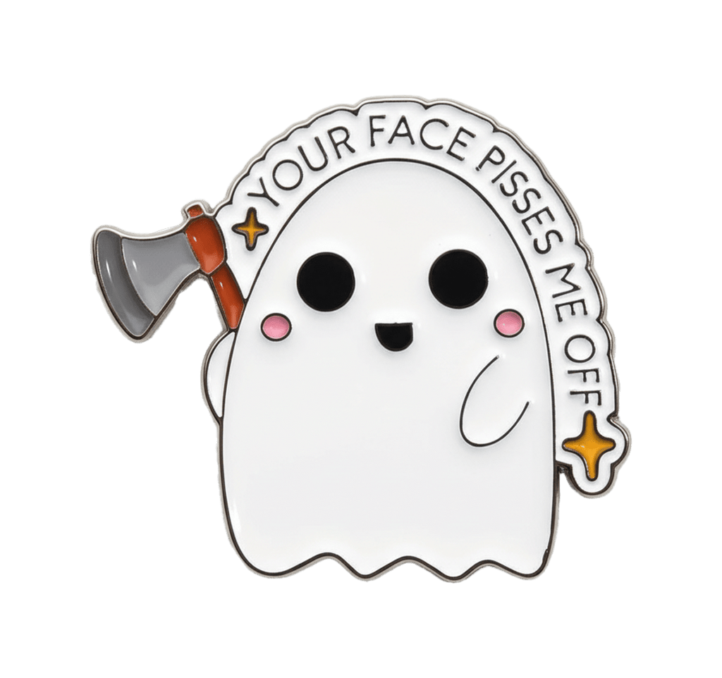 Your Face Pisses Me Off Ghost Metal Phone Sticker With 3M Sticky Backing - StickyPins