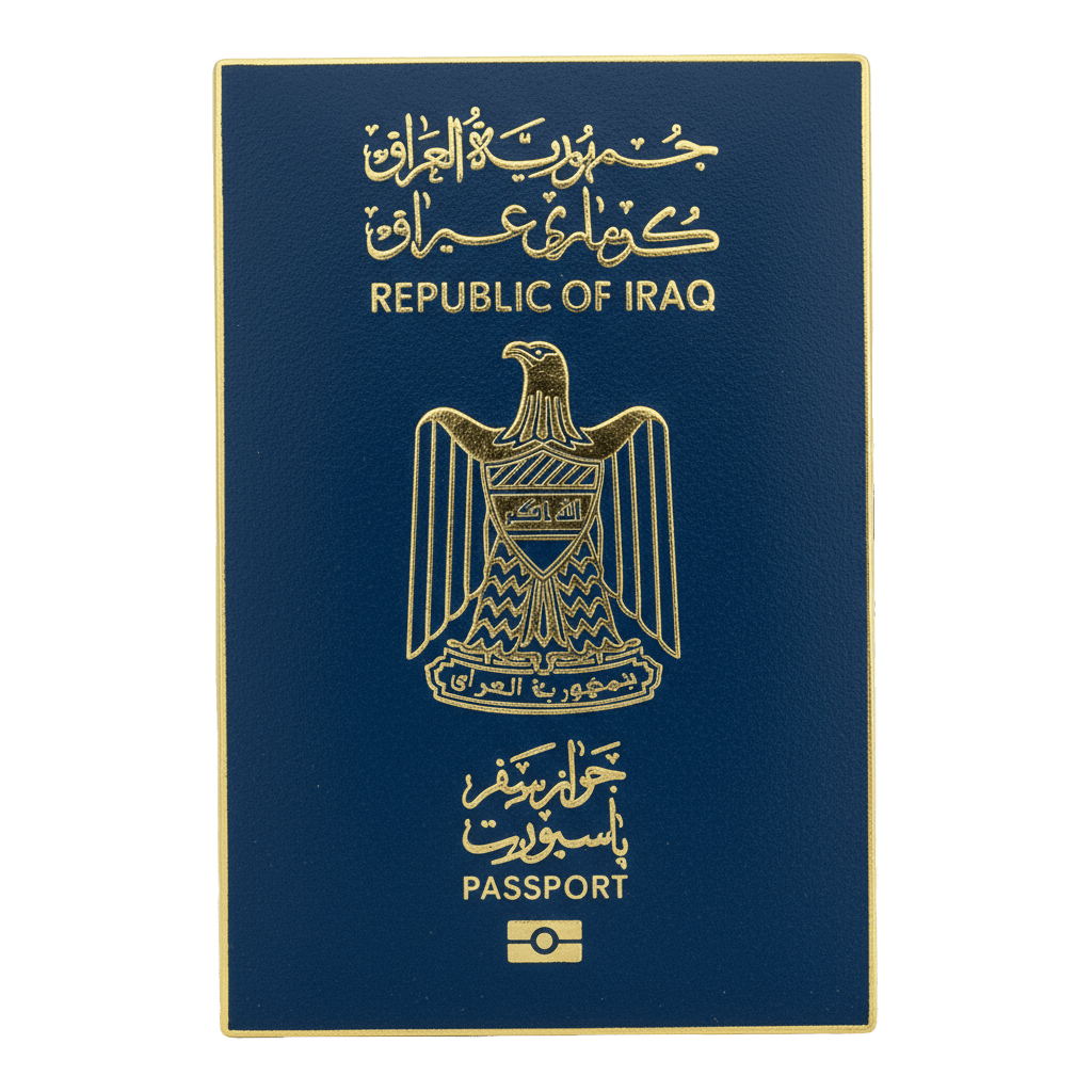 Iraq Passport Metal Phone Sticker With 3M Sticky Backing - StickyPins