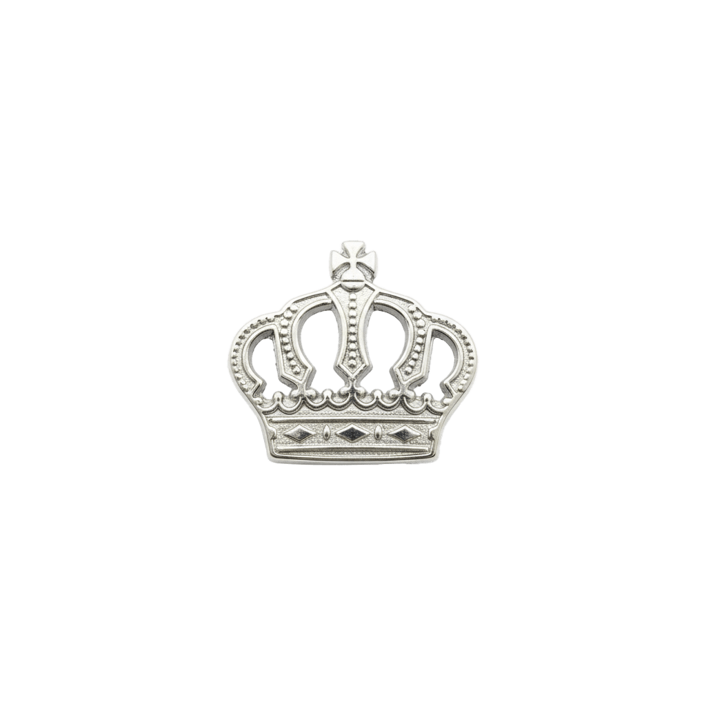 Silver Crown Metal Phone Sticker With 3M Sticky Backing - StickyPins