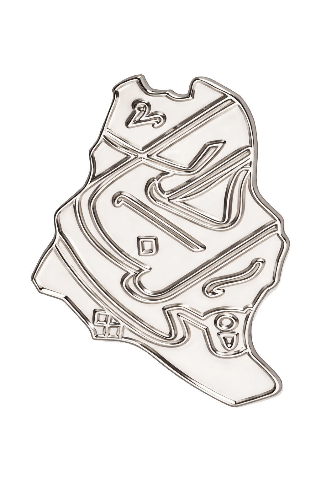 Silver Saudi Arabia Map Metal Sticker With 3M Sticky Backing - StickyPins