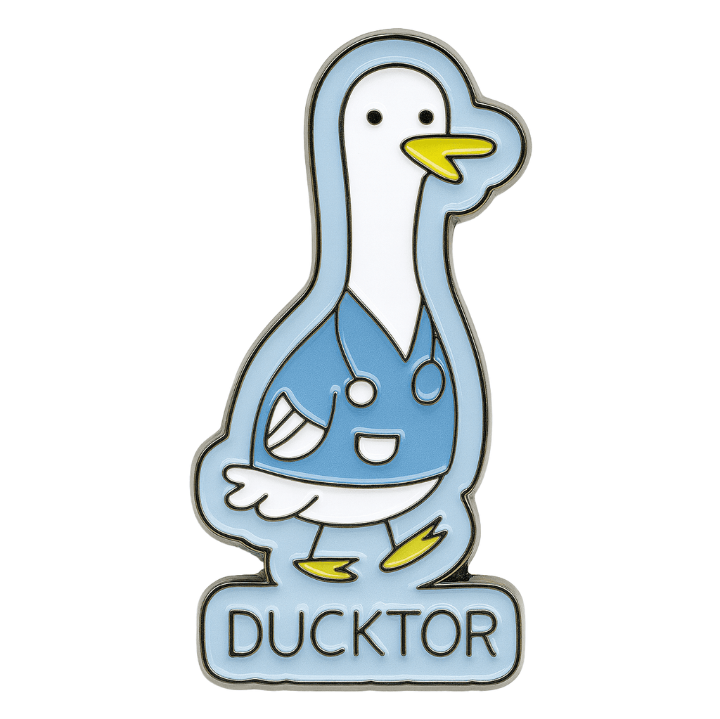 Ducktor Doctor Metal Sticker With 3M Sticky Backing - StickyPins