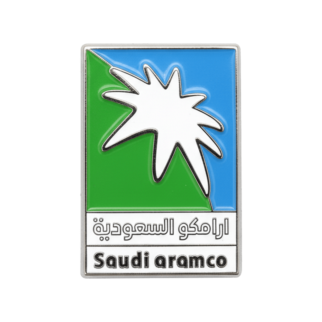 Saudi Aramco Logo Metal Sticker With 3M Sticky Backing - StickyPins