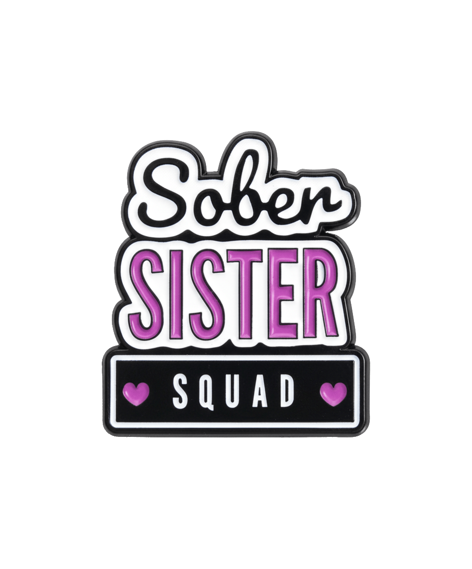 Sober Sister Squad Metal Phone Sticker with 3M Sticky Backing - StickyPins