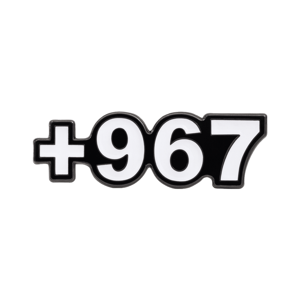 Yemen +967 Dial Code Metal Phone Sticker With 3M Sticky Backing - StickyPins