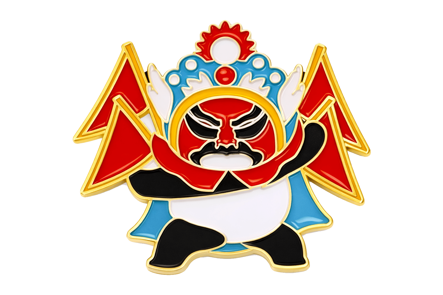 Sichuan Opera Panda Metal Phone Sticker With 3M Sticky Backing - StickyPins