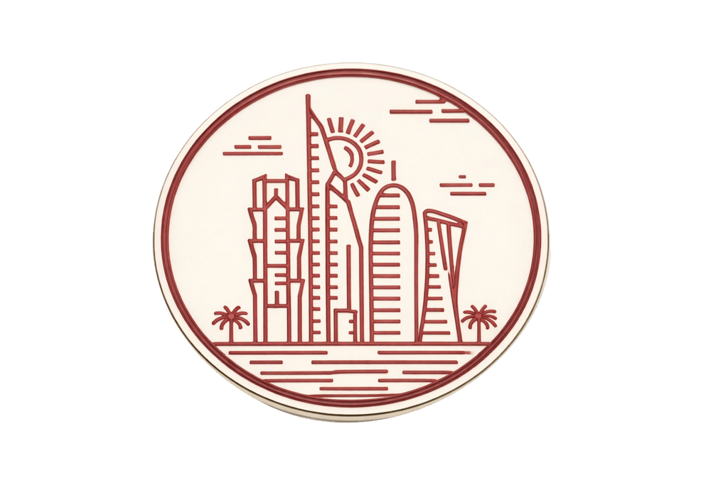 Doha Skyline Metal Phone Sticker With 3M Sticky Backing - StickyPins