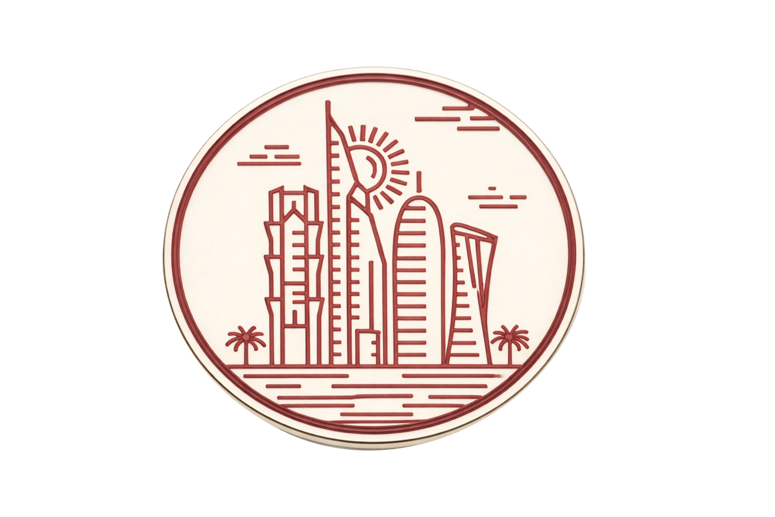 Doha Skyline Metal Phone Sticker With 3M Sticky Backing - StickyPins