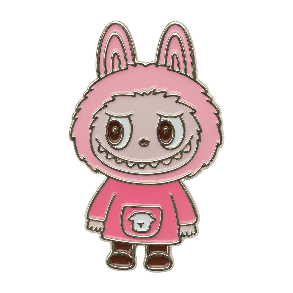 Pink Labubu Metal Sticker With 3M Sticky Backing - StickyPins